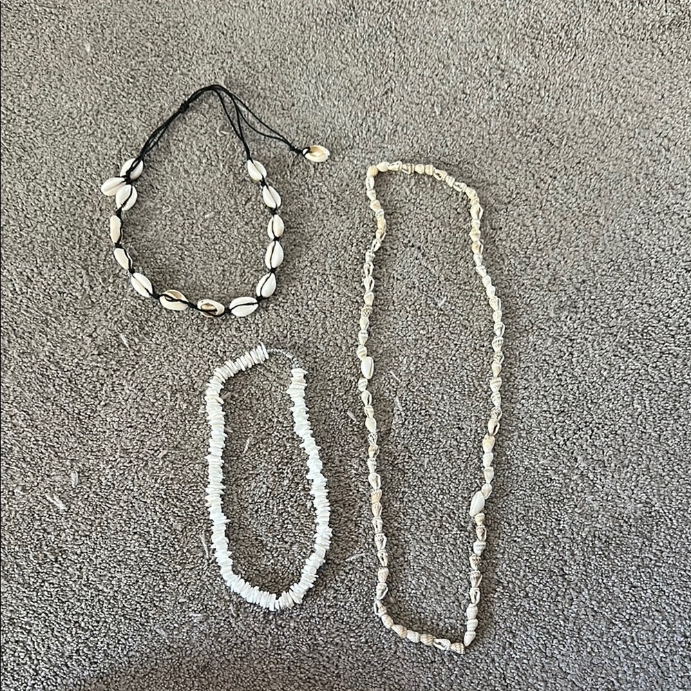 Shell Jewelry Set with Black Cord